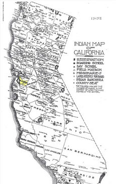 Indian Map of California by C.E. Kelsey, Special Agent