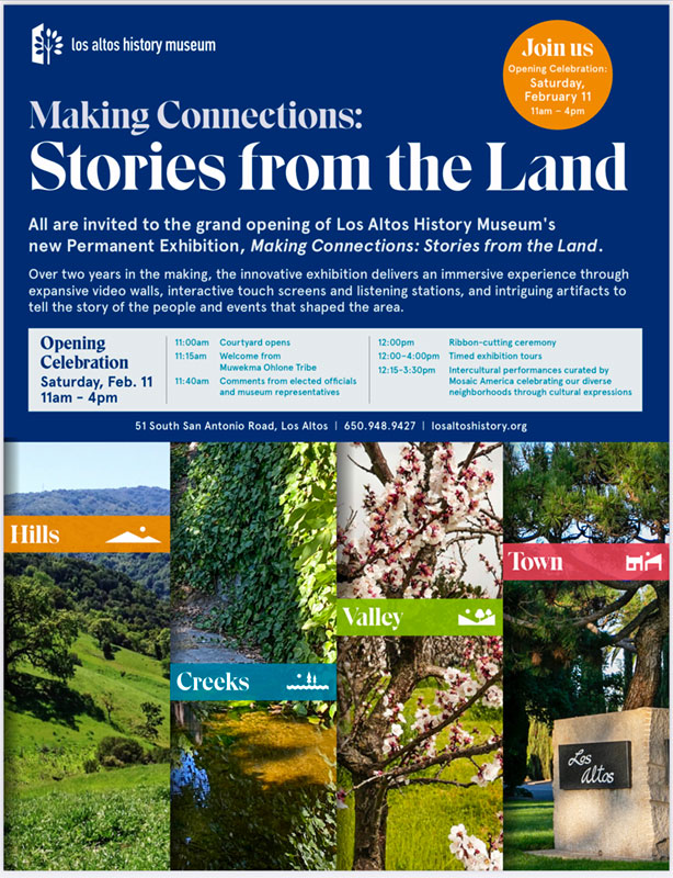 Opening Celebration for the Los Altos History Museum‘s new Permanent Exhibition, Making Connections: Stories from the Land